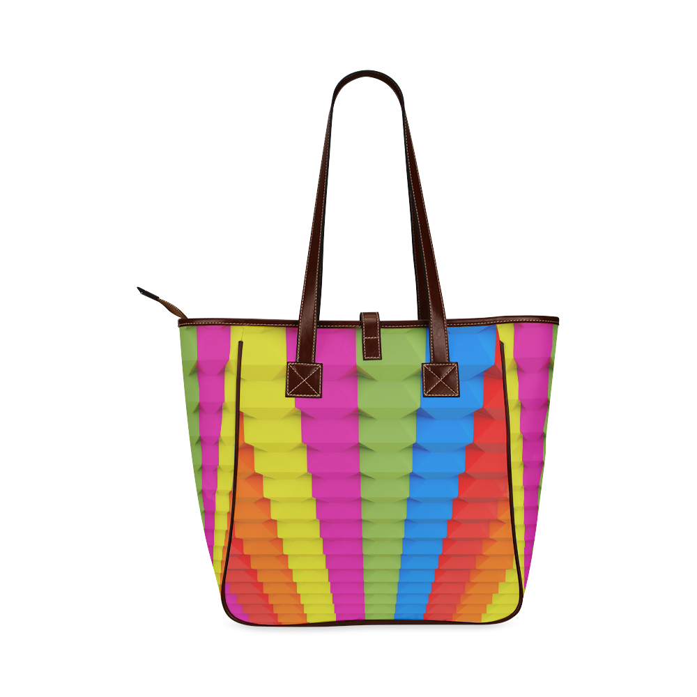 Colorful 3D Geometric Blocks Classic Tote Bag (Model 1644)