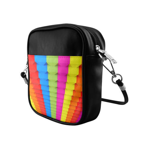 Colorful 3D Geometric Blocks Sling Bag (Model 1627)