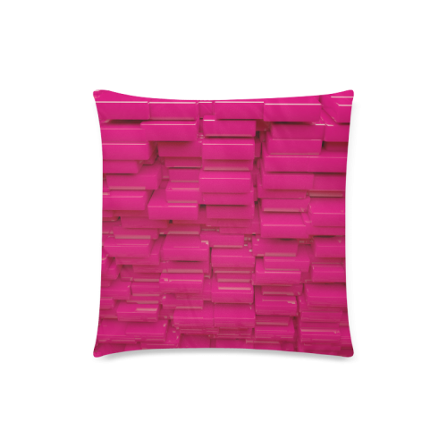 Glossy Pink 3d Cubes Custom Zippered Pillow Case 18"x18" (one side)