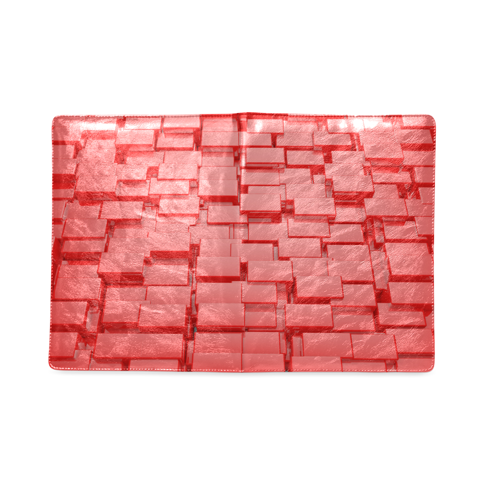 Glossy Red 3d Cubes Custom NoteBook B5