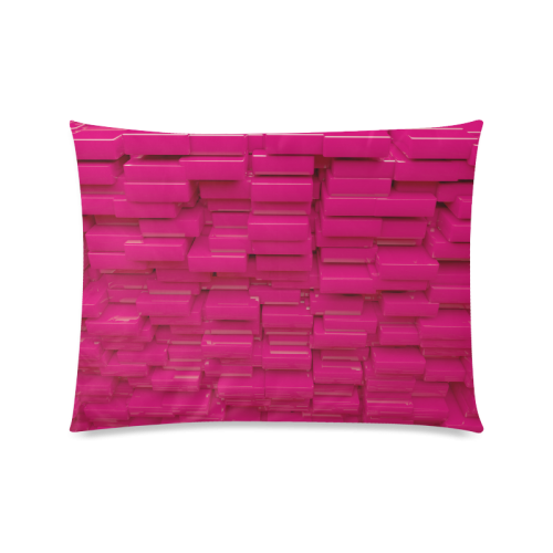 Glossy Pink 3d Cubes Custom Picture Pillow Case 20"x26" (one side)