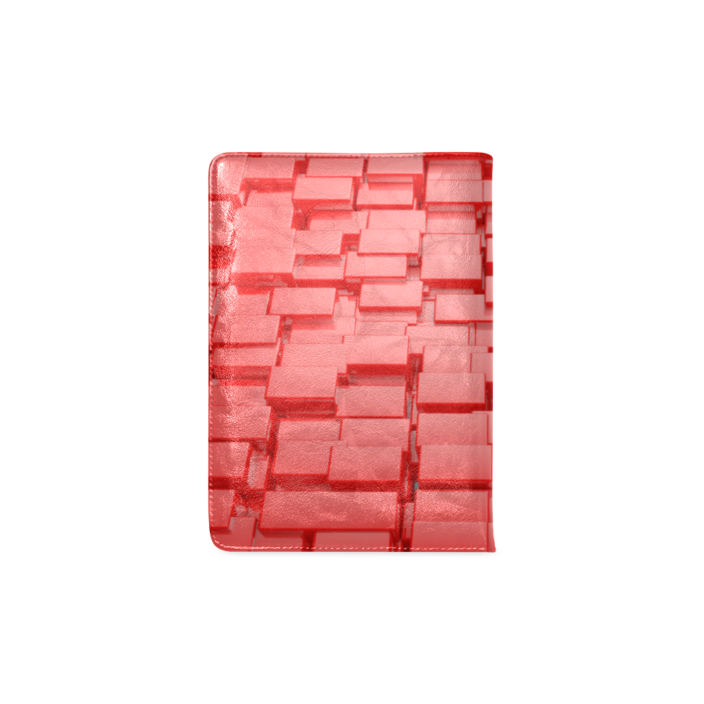 Glossy Red 3d Cubes Custom NoteBook A5