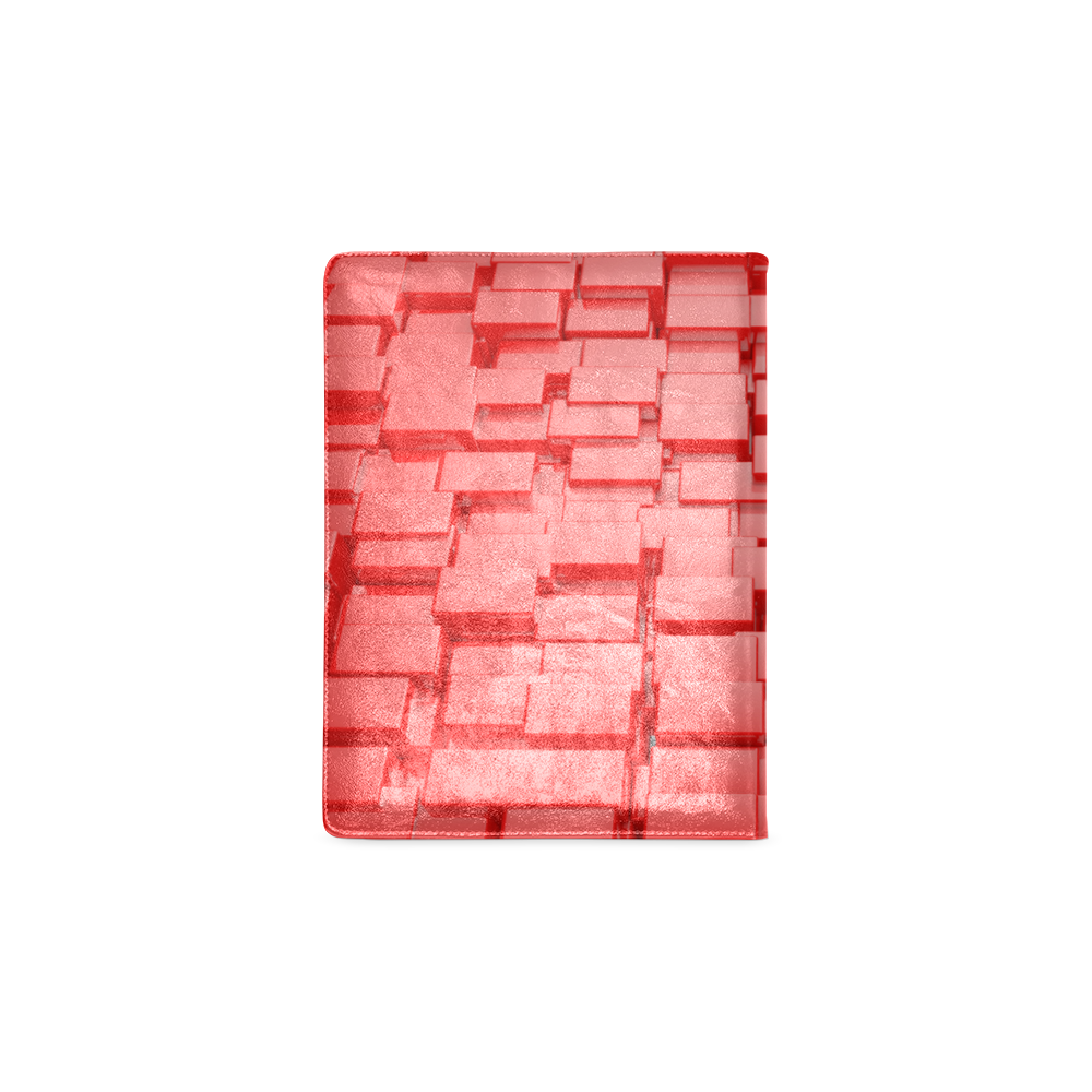 Glossy Red 3d Cubes Custom NoteBook B5