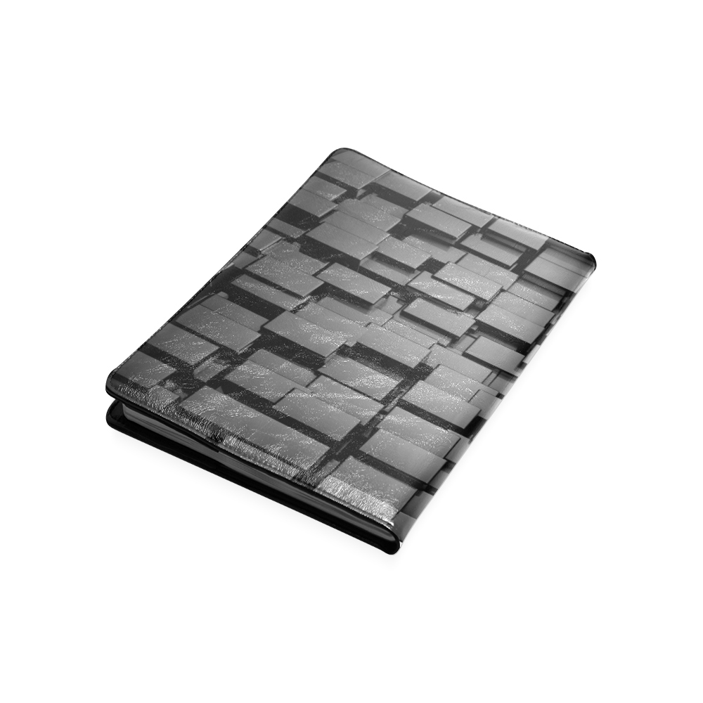 Glossy Black 3d Cubes Custom NoteBook B5