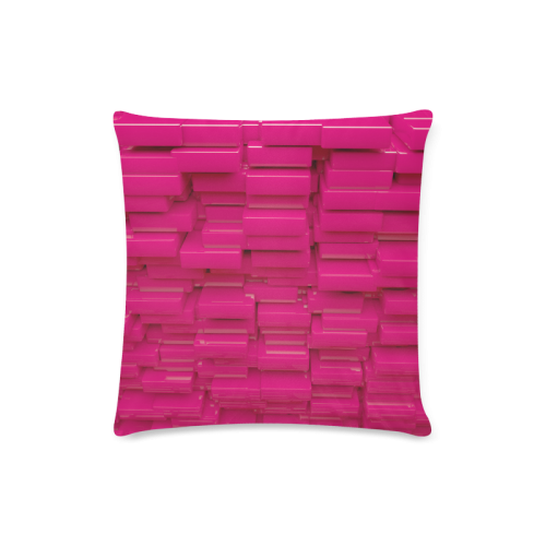 Glossy Pink 3d Cubes Custom Zippered Pillow Case 16"x16" (one side)