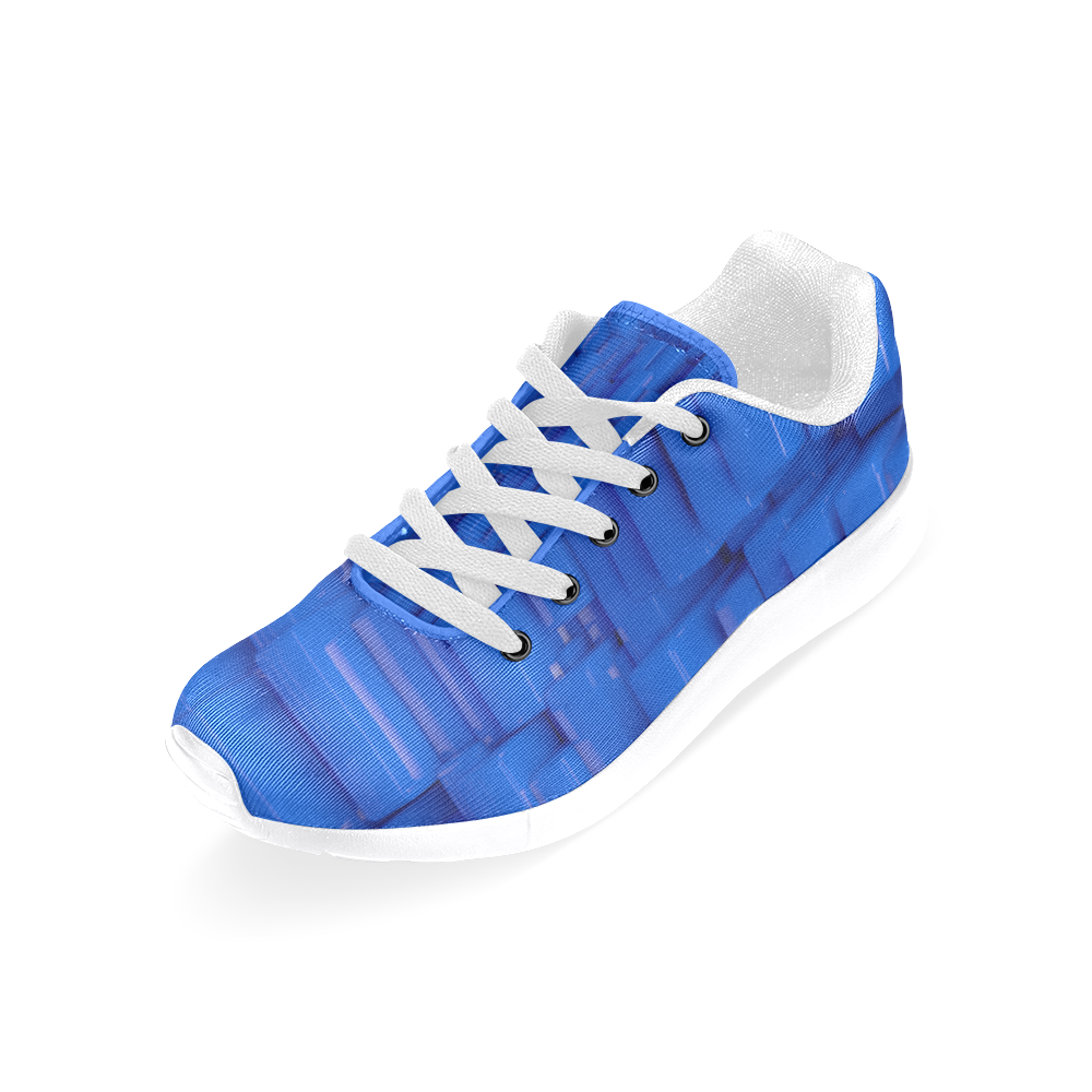 Glossy Blue 3d Cubes Women’s Running Shoes (Model 020)