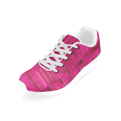 Glossy Pink 3d Cubes Women’s Running Shoes (Model 020)