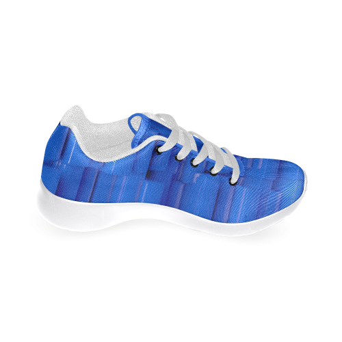 Glossy Blue 3d Cubes Women’s Running Shoes (Model 020)