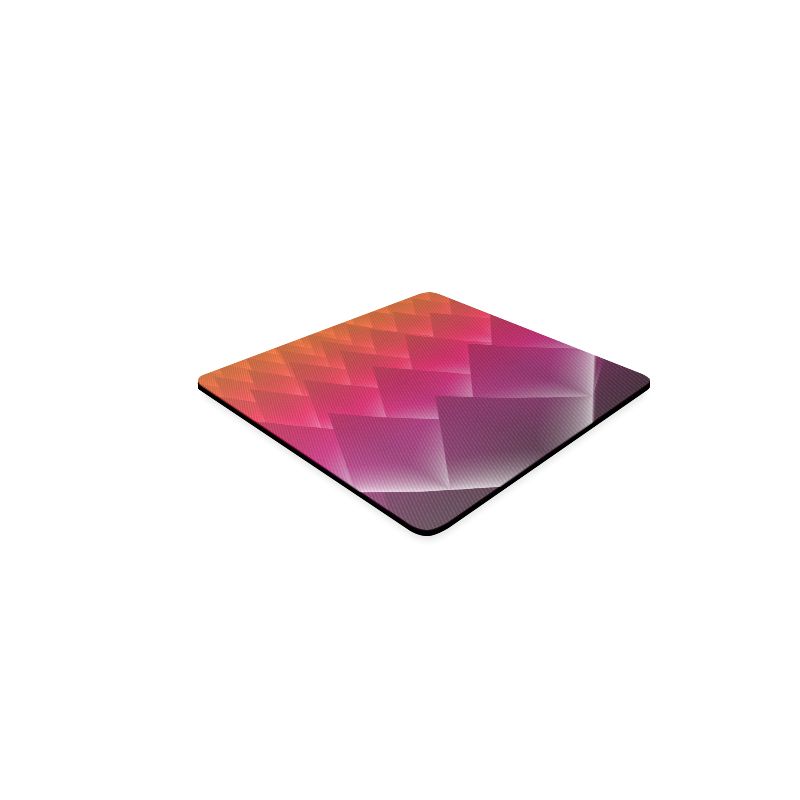 3d Abstract Purple and Orange Pyramids Square Coaster