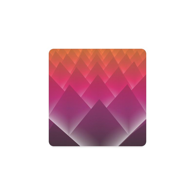 3d Abstract Purple and Orange Pyramids Square Coaster