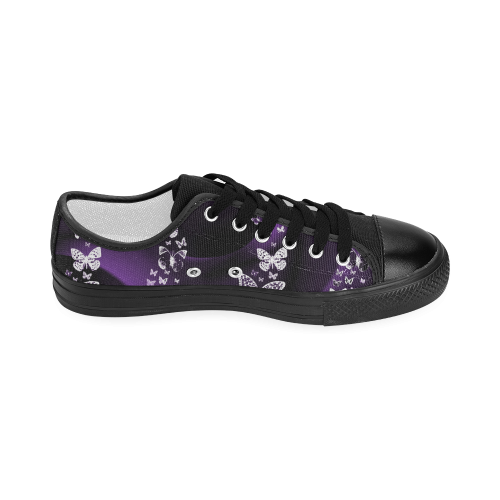 Purple Butterfly Swirl Women's Classic Canvas Shoes (Model 018)
