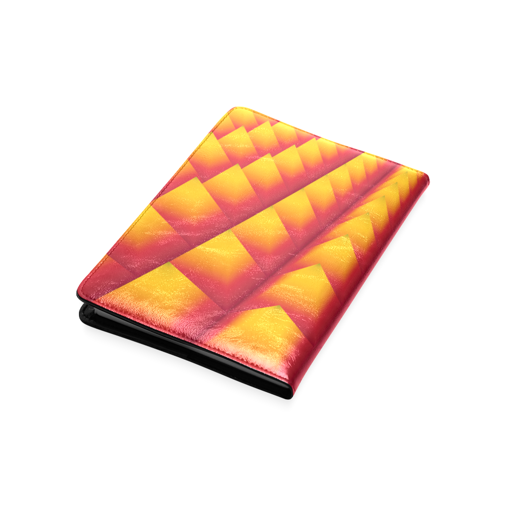 3d Abstract Red and Yellow Pyramids Custom NoteBook A5