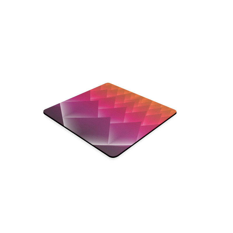 3d Abstract Purple and Orange Pyramids Square Coaster