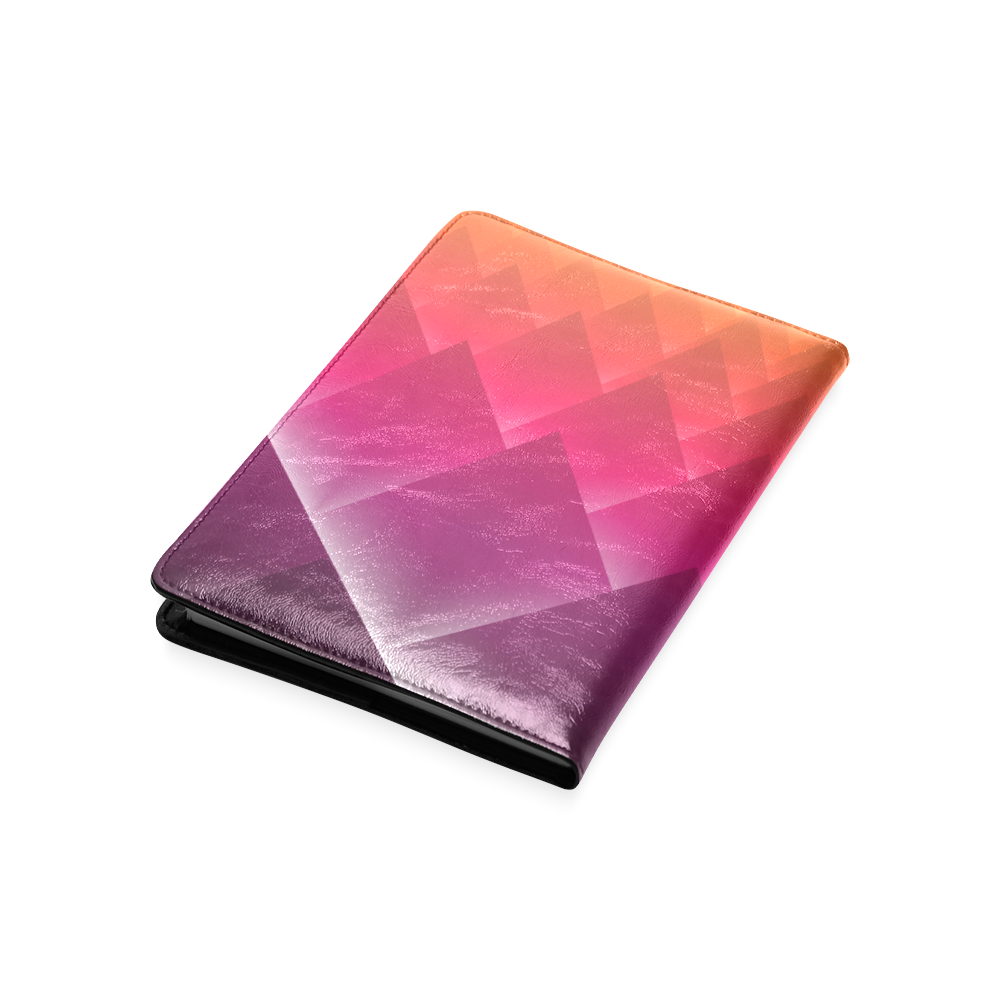 3d Abstract Purple and Orange Pyramids Custom NoteBook A5