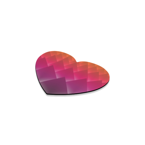 3d Abstract Purple and Orange Pyramids Heart Coaster