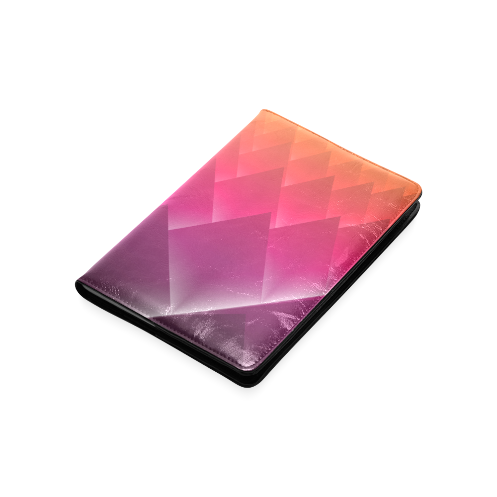 3d Abstract Purple and Orange Pyramids Custom NoteBook A5