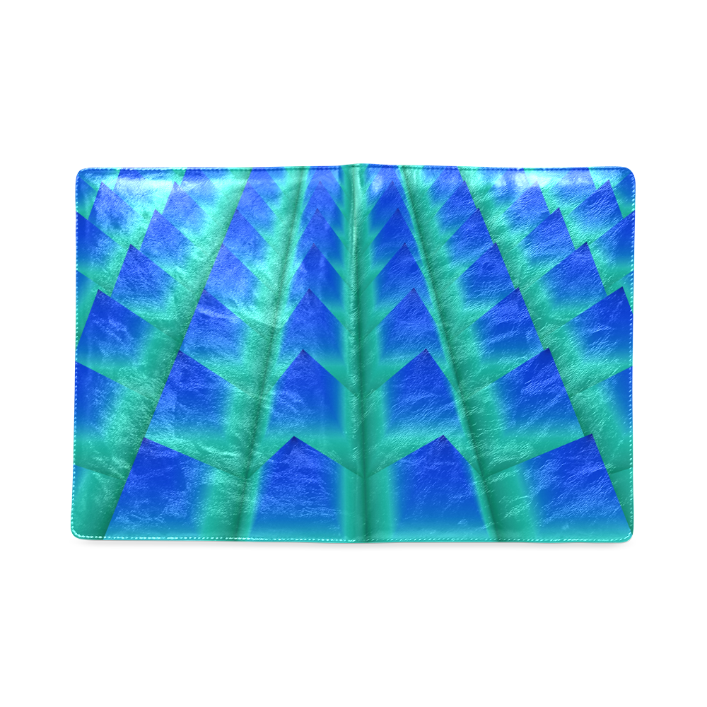 3d Abstract Blue and Green Pyramids Custom NoteBook B5