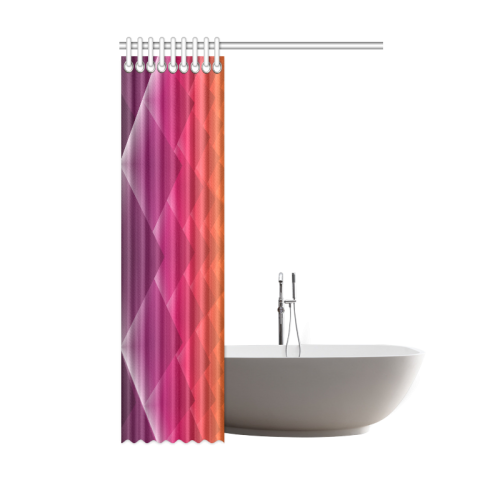 3d Abstract Purple and Orange Pyramids Shower Curtain 48"x72"