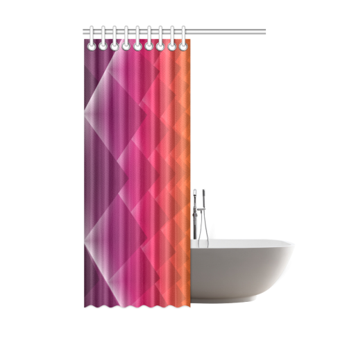 3d Abstract Purple and Orange Pyramids Shower Curtain 48"x72"