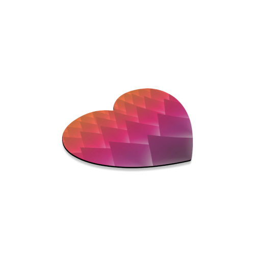 3d Abstract Purple and Orange Pyramids Heart Coaster