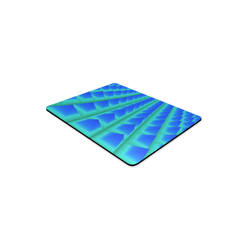 3d Abstract Blue and Green Pyramids Rectangle Mousepad