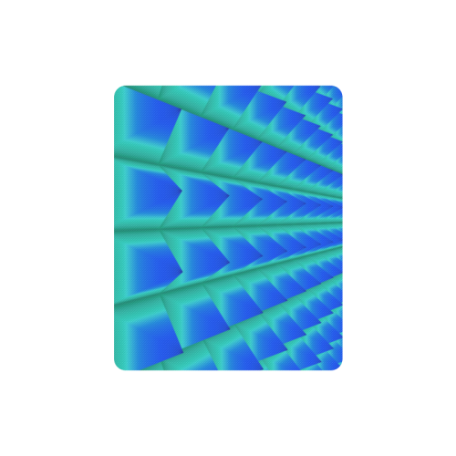 3d Abstract Blue and Green Pyramids Rectangle Mousepad