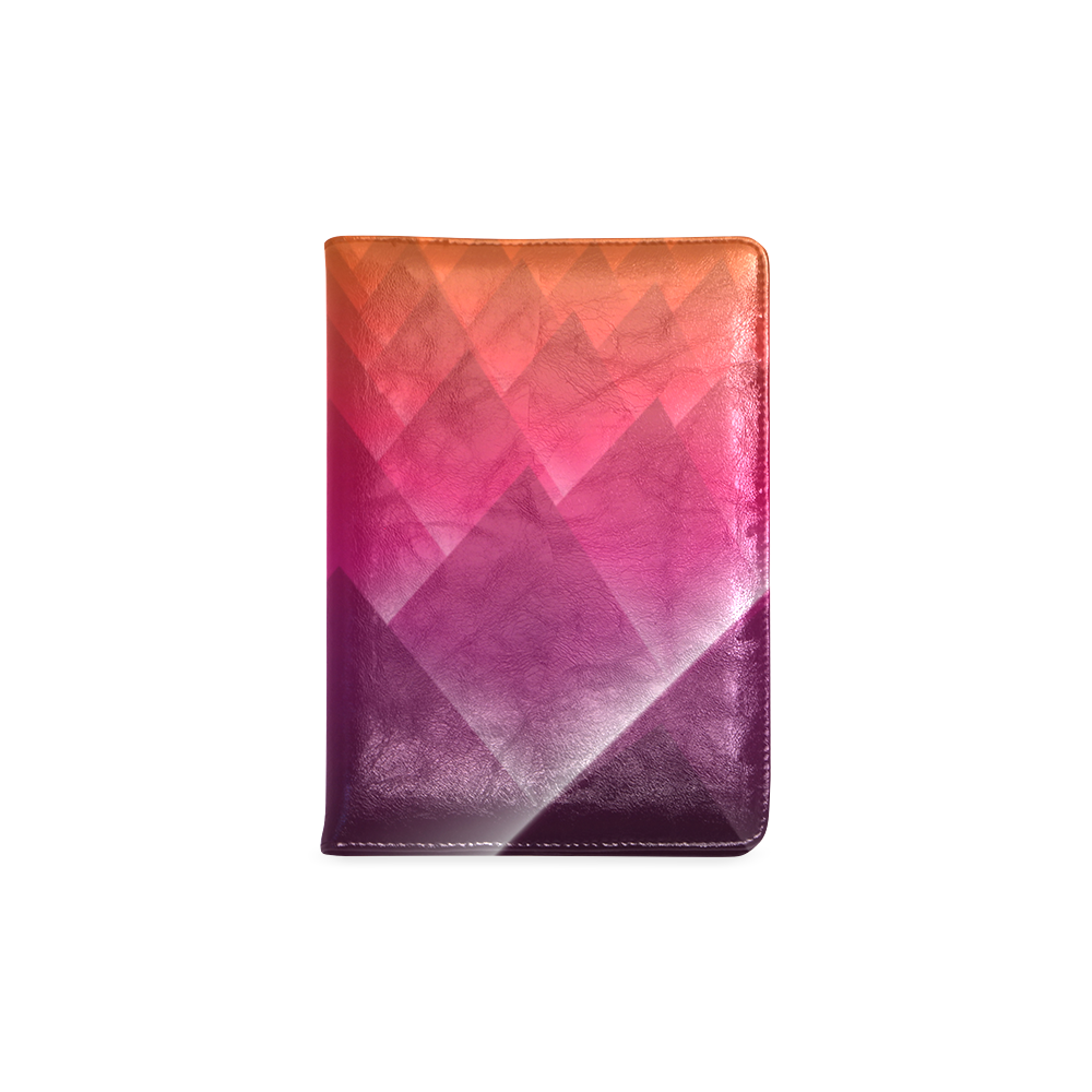 3d Abstract Purple and Orange Pyramids Custom NoteBook A5