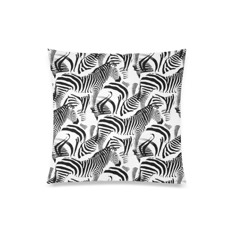 Black & White Stripes Custom Zippered Pillow Case 20"x20"(One Side)