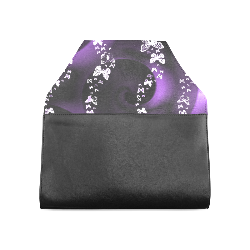 Purple Butterfly Swirl Clutch Bag (Model 1630)