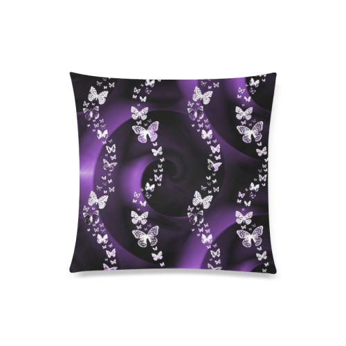 Purple Butterfly Swirl Custom Zippered Pillow Case 20"x20"(Twin Sides)