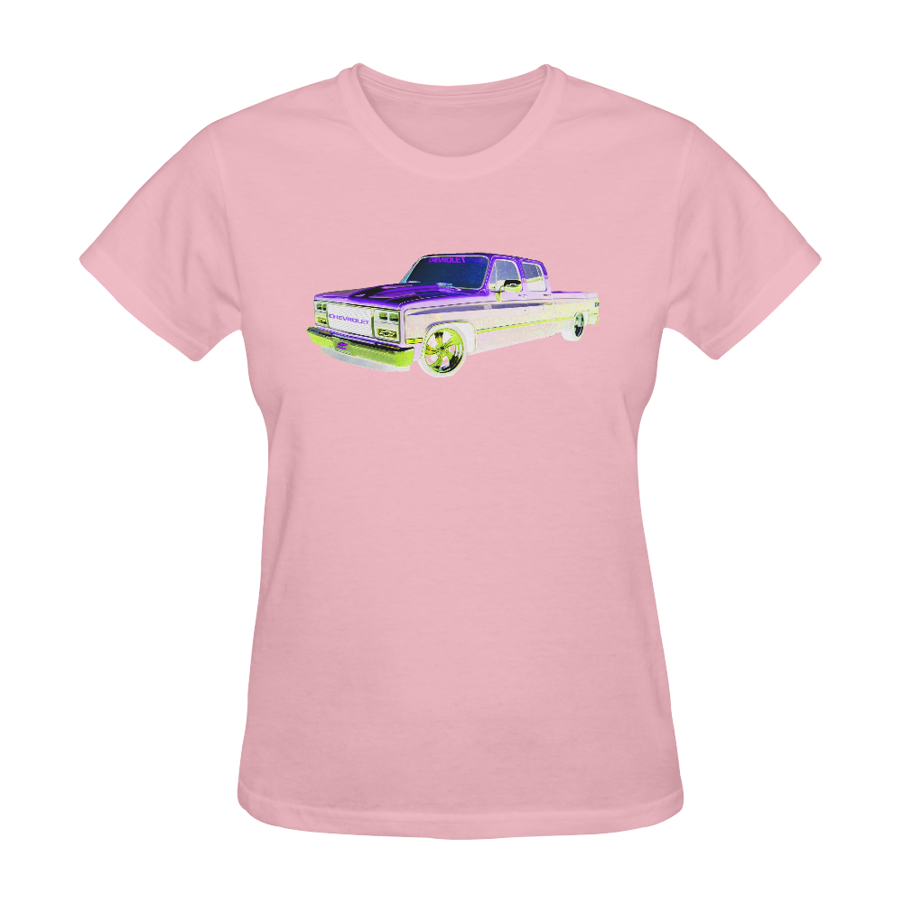 1988 CHEVROLET SILVERADO CREW CAB PURPLE N YELLOW Sunny Women's T-shirt (Model T05)
