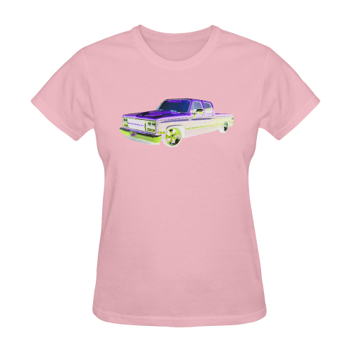 1988 CHEVROLET SILVERADO CREW CAB PURPLE N YELLOW Sunny Women's T-shirt (Model T05)