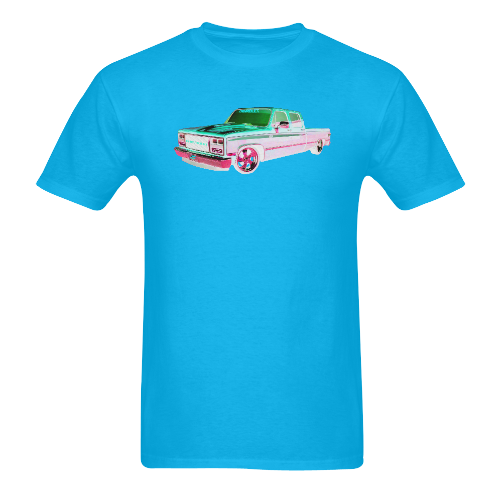 1988 CHEVROLET SILVERADO CREW CAB TURQUOISE N PINK Sunny Men's T- shirt (Model T06)