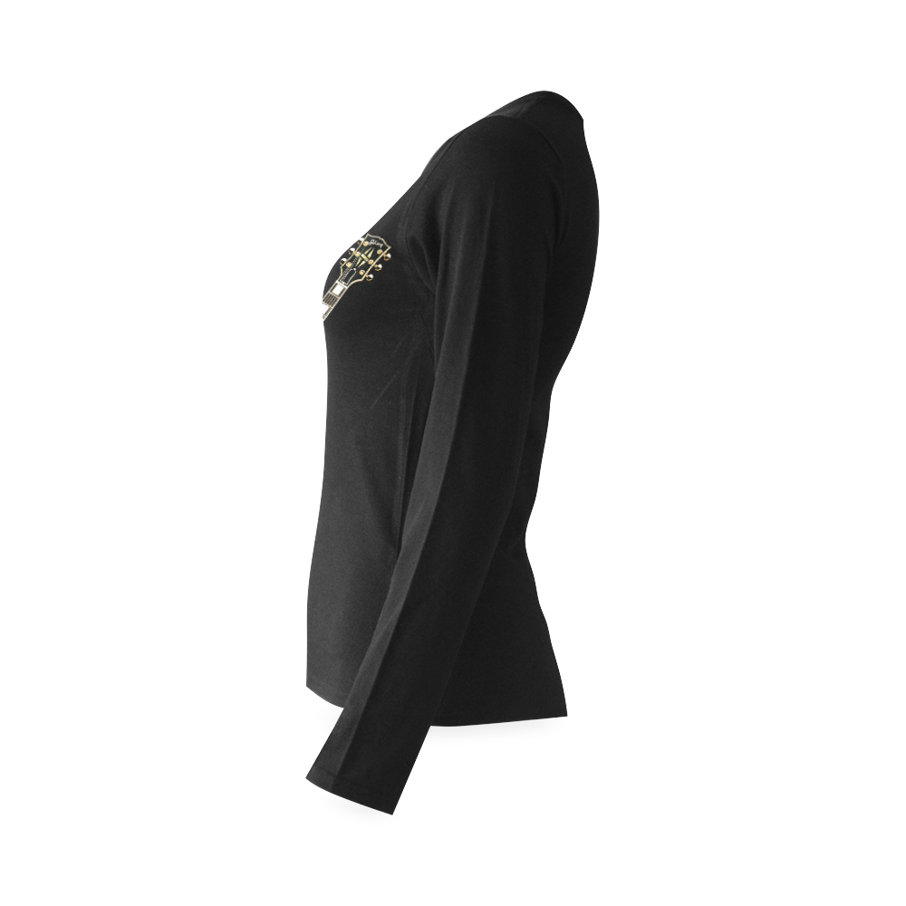 Black gibson-es-345 Sunny Women's T-shirt (long-sleeve) (Model T07)