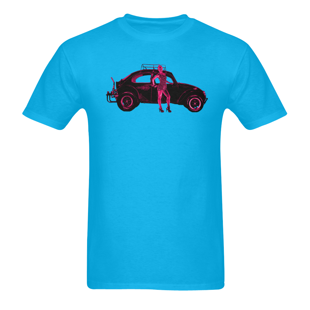 1970 Volkswagen Beetle Pink BAJA Sunny Men's T- shirt (Model T06)