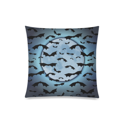 Bats in the Moonlight Custom Zippered Pillow Case 20"x20"(Twin Sides)