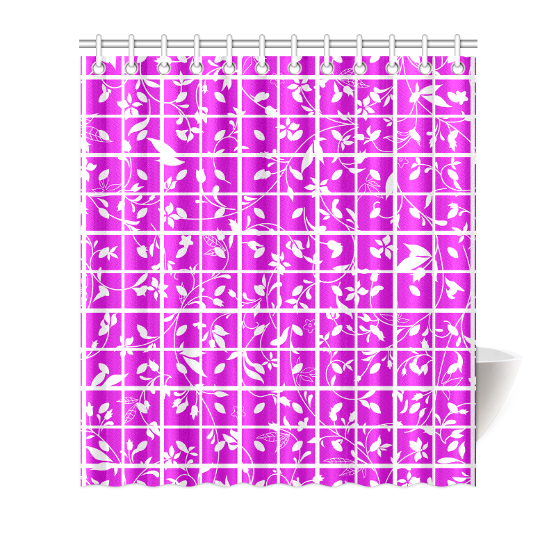 Pink Swirls Shower Curtain 66"x72"