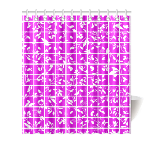 Pink Swirls Shower Curtain 66"x72"