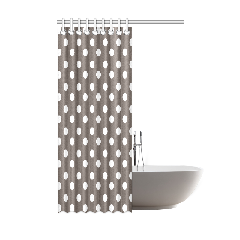 Beige Polka Dots Shower Curtain 48"x72"