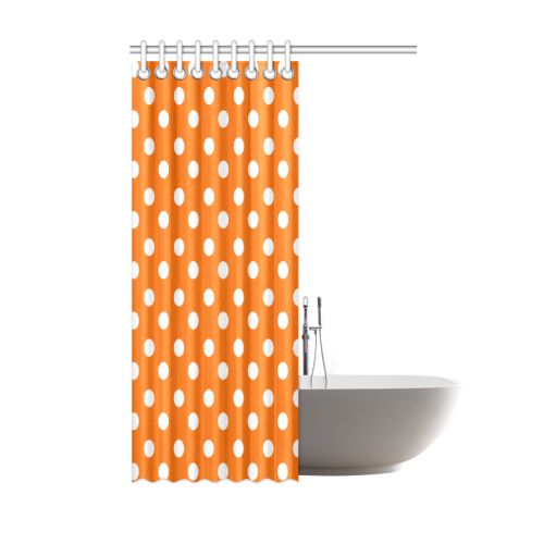 Orange Polka Dots Shower Curtain 48"x72"