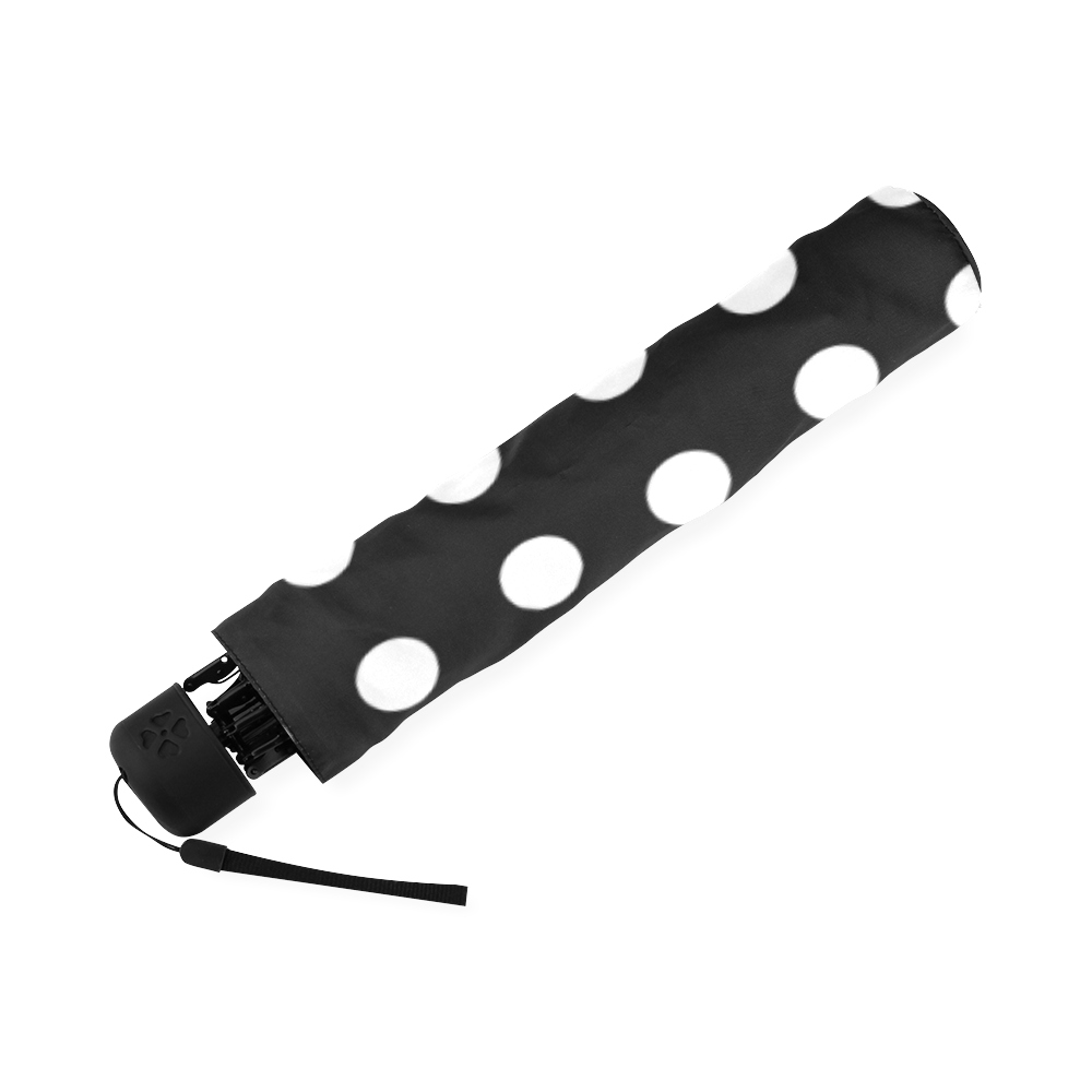 Black Polka Dots Foldable Umbrella (Model U01)