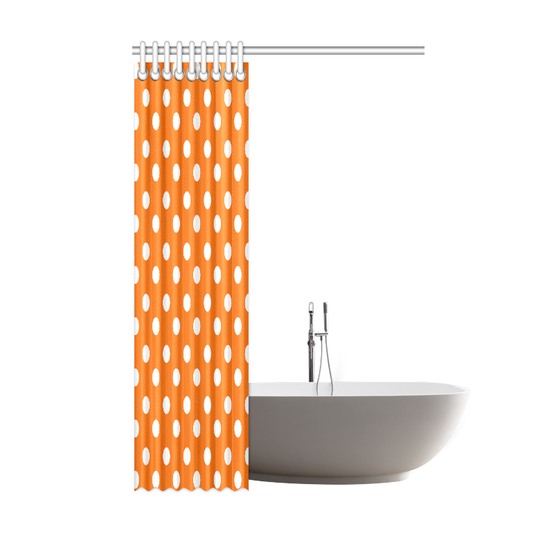 Orange Polka Dots Shower Curtain 48"x72"