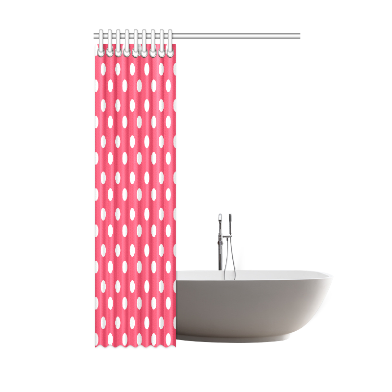 Indian Red Polka Dots Shower Curtain 48"x72"