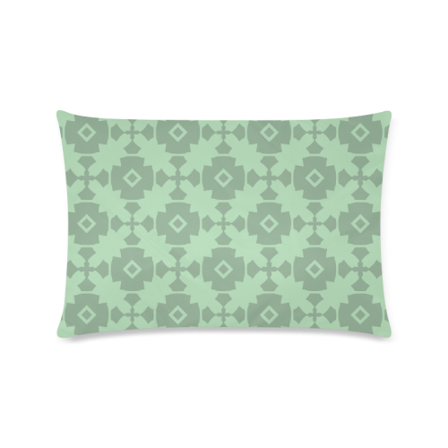 Mint Green Geometric Tile Pattern Custom Rectangle Pillow Case 16"x24" (one side)