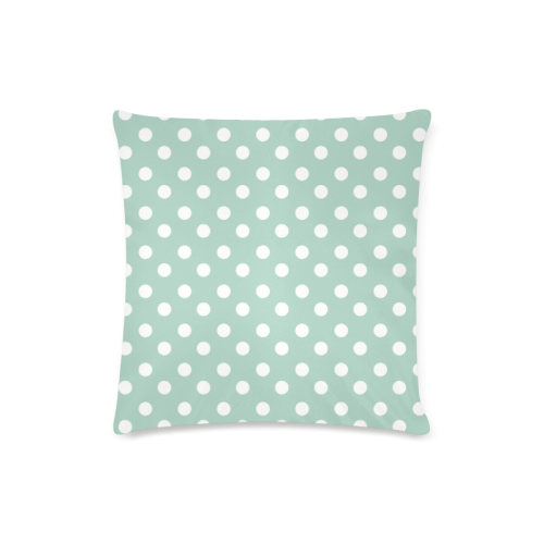 Aqua Polka Dots Custom Zippered Pillow Case 16"x16" (one side)