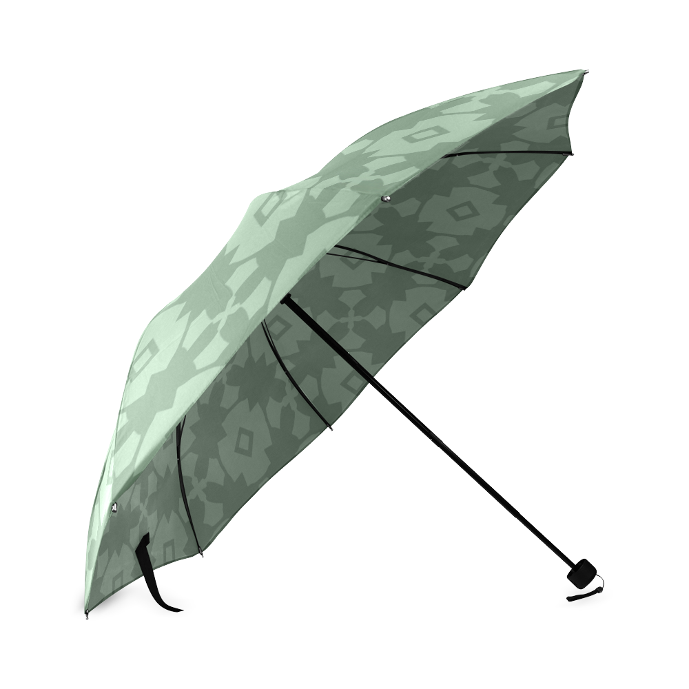 Green Geometric Tile Pattern Foldable Umbrella (Model U01)