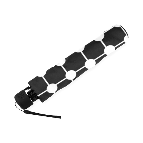 Black and White Trellis Dots Foldable Umbrella (Model U01)