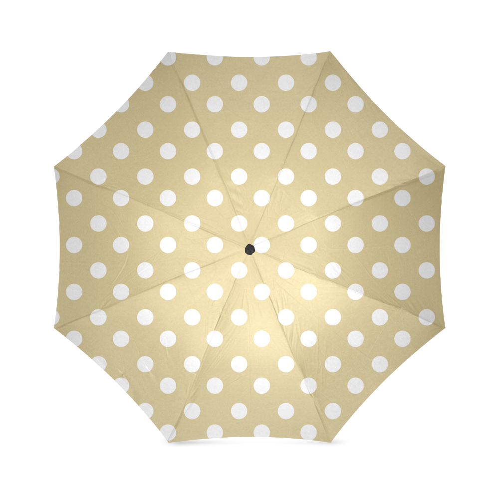 Light Olive Polka Dots Foldable Umbrella (Model U01)