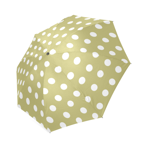 Olive Polka Dots Foldable Umbrella (Model U01)