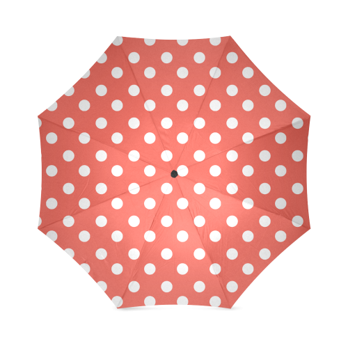 Orange Red Polka Dots Foldable Umbrella (Model U01)